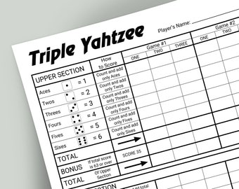 yahtzee score card pad sheets dice game one sided front print usa 500 sheets games board traditional games