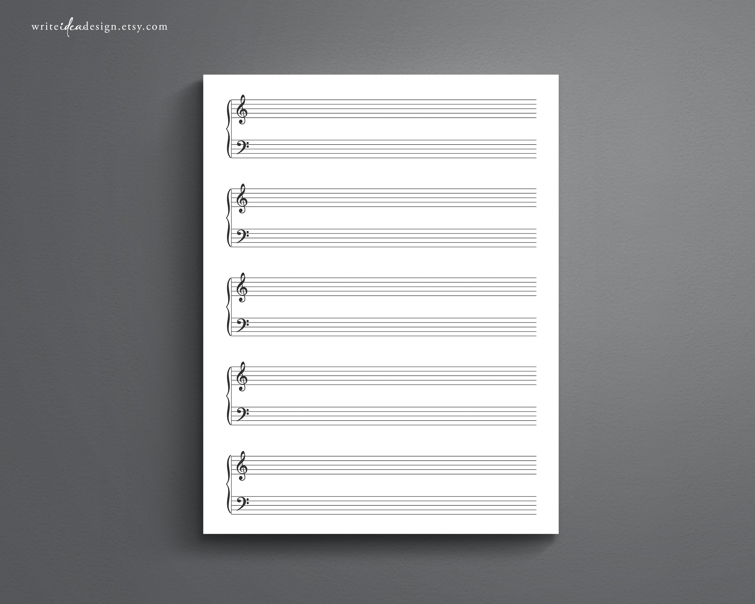 Printable Sheet Music for Letter/a4. Blank Sheet Music - Etsy