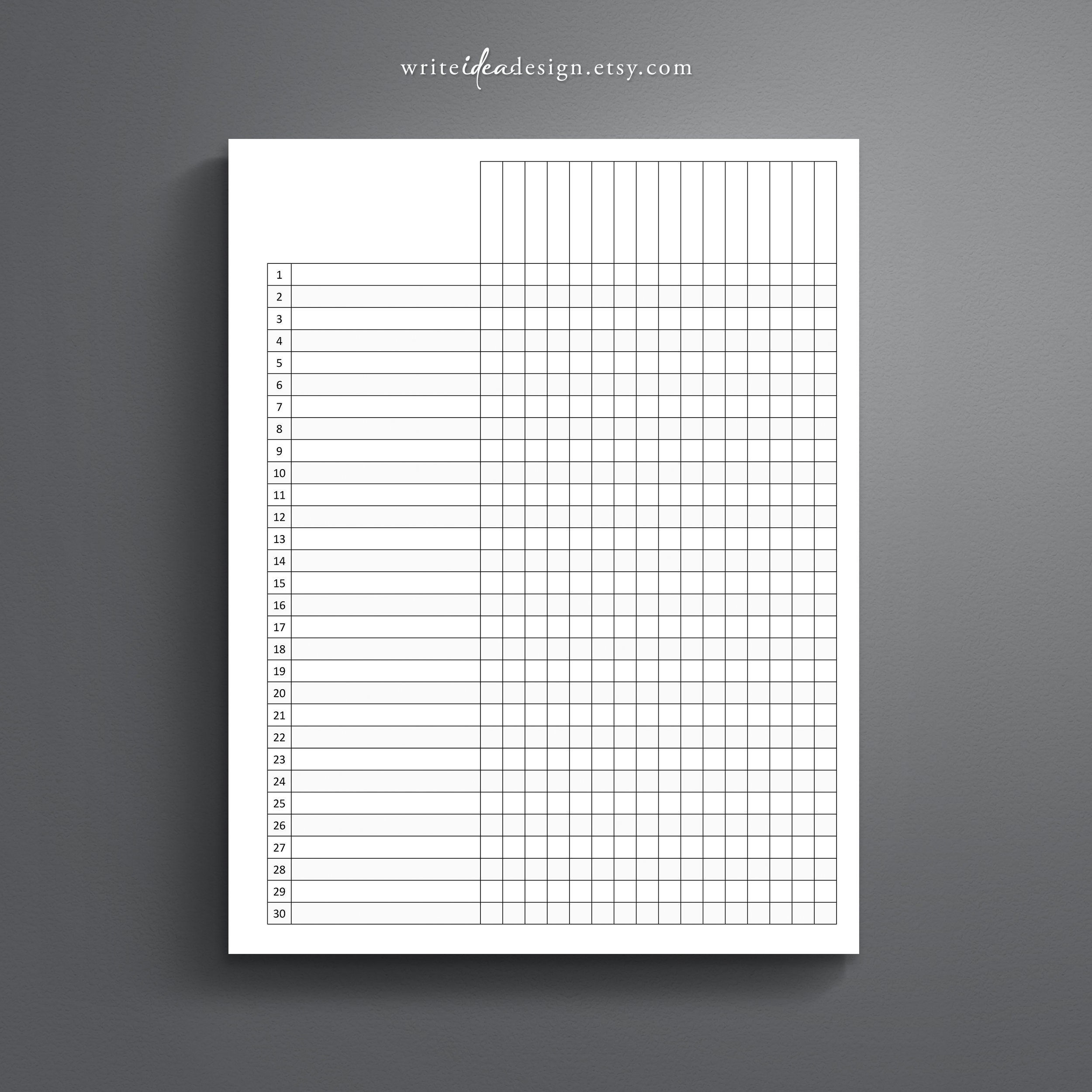 Printable Class Record and Checklist. Class Gradebook. Teacher ...