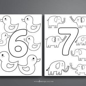 Number Coloring Pages 1-15. Preschool Activity. Toddler Coloring Page. Numbers Worksheet. image 4