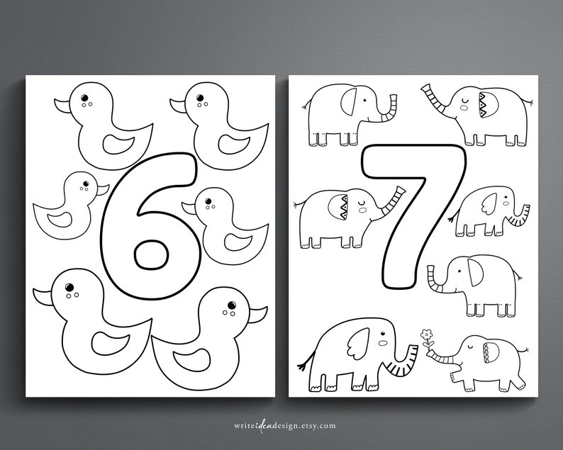 Number Coloring Pages 1-15. Preschool Activity. Toddler Coloring Page. Numbers Worksheet. image 4