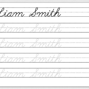 Cursive Name Tracing Sheet. Cursive Name Writing. Cursive | Etsy