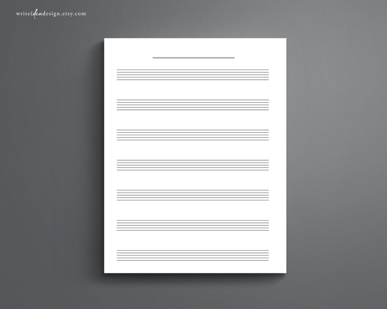 Printable Songwriting Templates - Set of 4 Pdfs. Music and Lyric Sheets ...