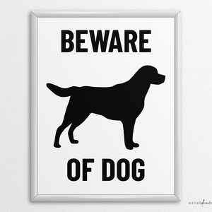 Printable Beware of Dog Sign in US Letter and A4 Sizes, Instant ...