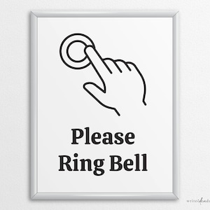 Printable Please Ring Bell Sign in US Letter and A4 Sizes, Instant ...