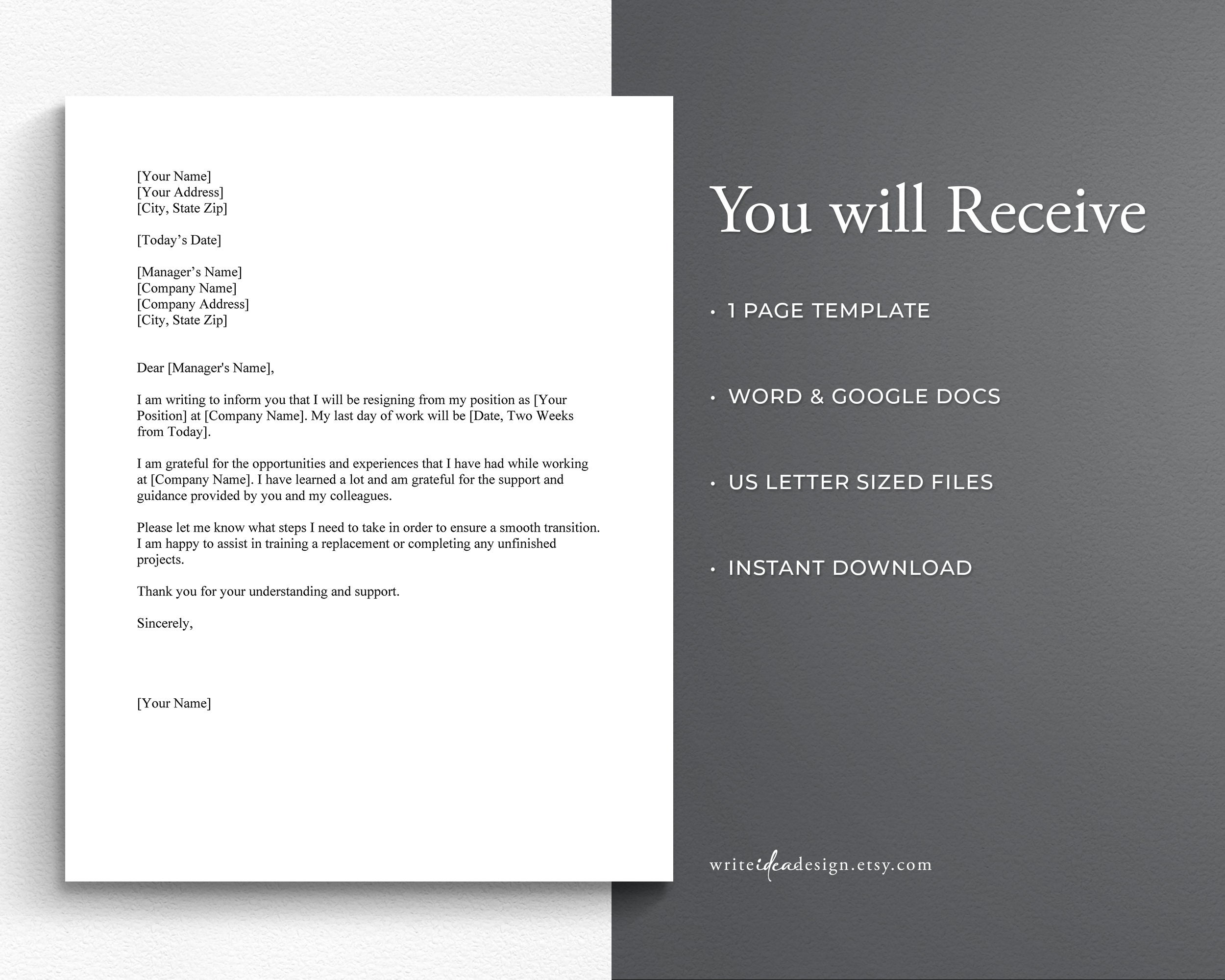 2 Weeks Notice Letter Template Google Docs microsoft Word Etsy Canada 2-weeks-notice-letter-template-google-docs-microsoft-word-etsy-canada