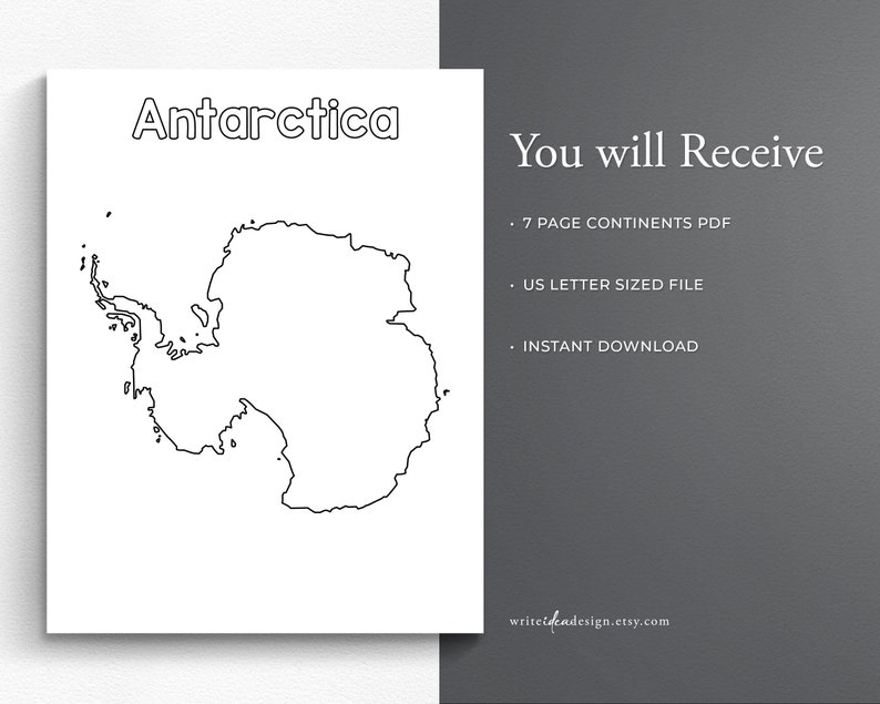 Continents Coloring Pages for Kids: Geography Color Page (PDF) - Etsy