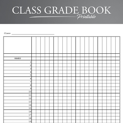 Printable Grade Book. Teacher Grade Book. Grade Tracker. Grade Etsy