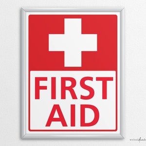 Printable First Aid Sign in US Letter and A4 Sizes, Instant Download ...