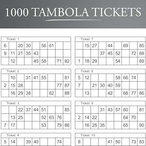 Tambola Game Board Template