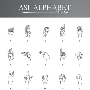 ASL Alphabet Printable | Sign Language Guide (Digital Download)