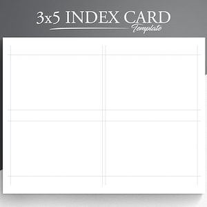 Tarjeta de índice imprimible 3x5. Tarjetas de notas imprimibles. Fichas imprimibles. Tarjetas de índice en blanco. Ficha PDF. Plantilla de tarjeta de índice.