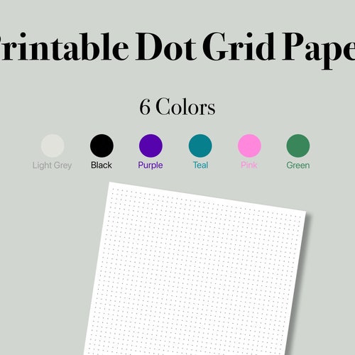printable dot grid paper bullet paper dot graph paper etsy