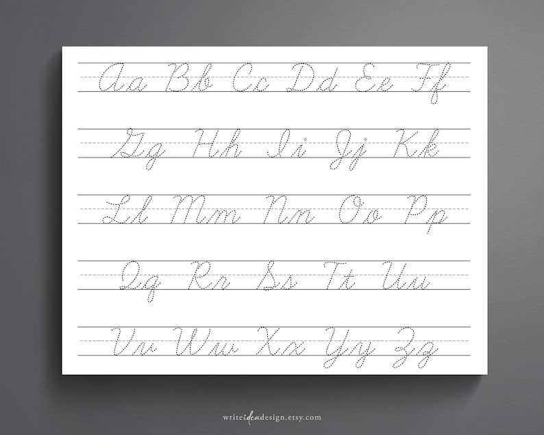 Cursive Alphabet Tracing Worksheet. Printable Trace the Cursive ...