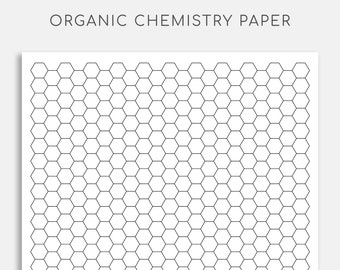 printable organic chemistry paper hexagon paper hexagon grid etsy