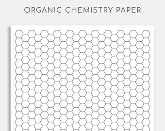 printable organic chemistry paper hexagon paper hexagon grid etsy norway