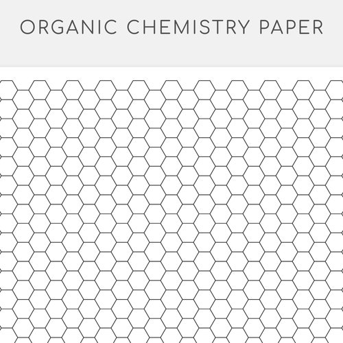 printable organic chemistry paper hexagon paper hexagon grid etsy india