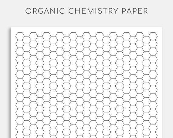 printable organic chemistry paper hexagon paper hexagon grid etsy
