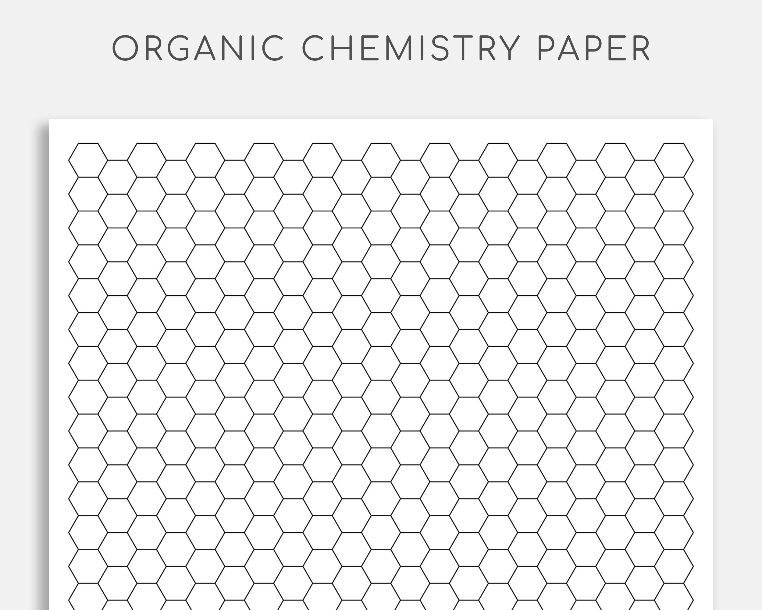 printable organic chemistry paper hexagon paper hexagon grid etsy