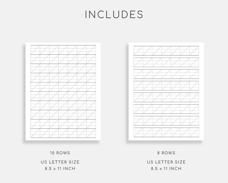 Calligraphy Practice Paper. Calligraphy Lettering Practice Etsy