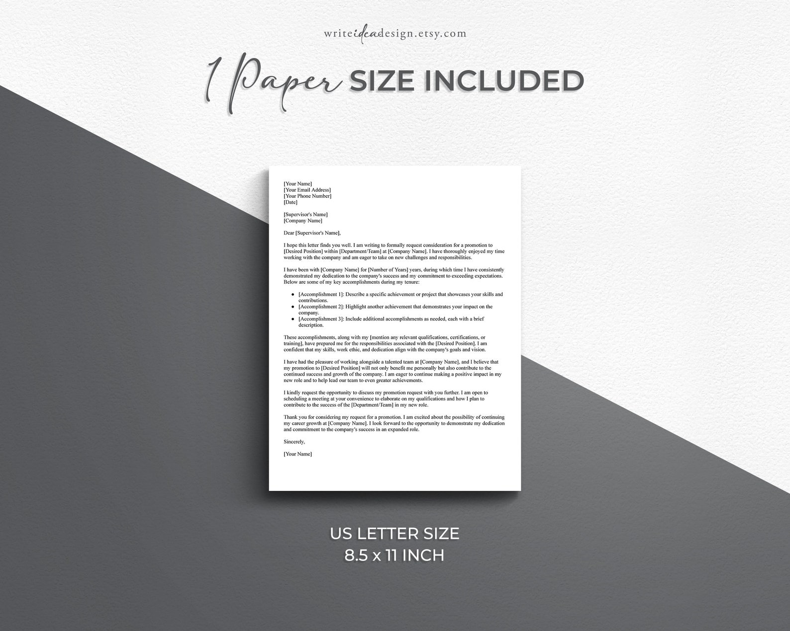 Professional Promotion Request Letter Template (google Docs/word) - Etsy
