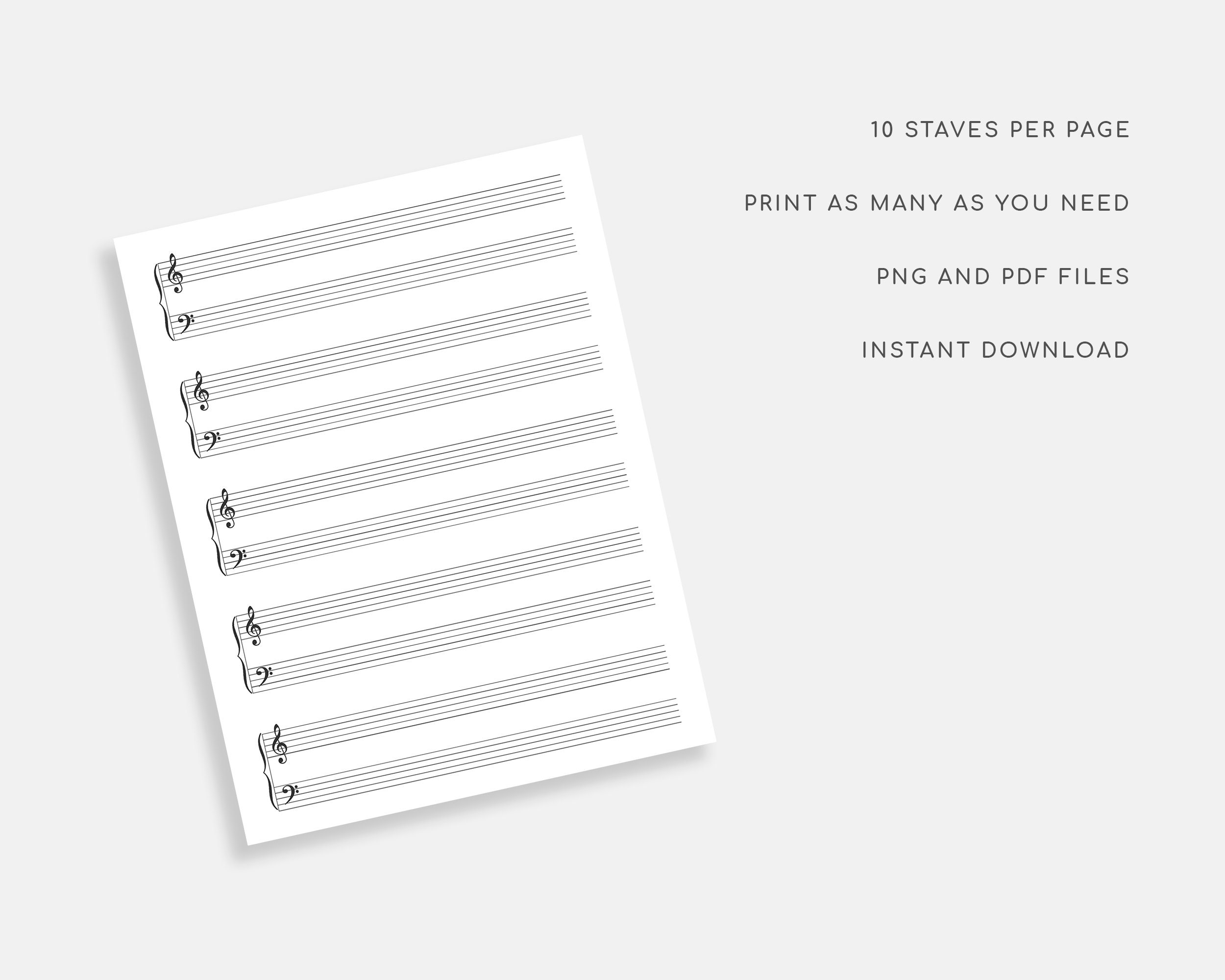 Printable Sheet Music for Letter/a4. Blank Sheet Music - Etsy