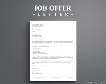 Professional Job Offer Letter Template, Customizable (Google Docs/Word)