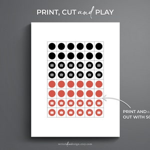 Printable Checkers Game. Printable Board Game. Printable Game. Draughts ...