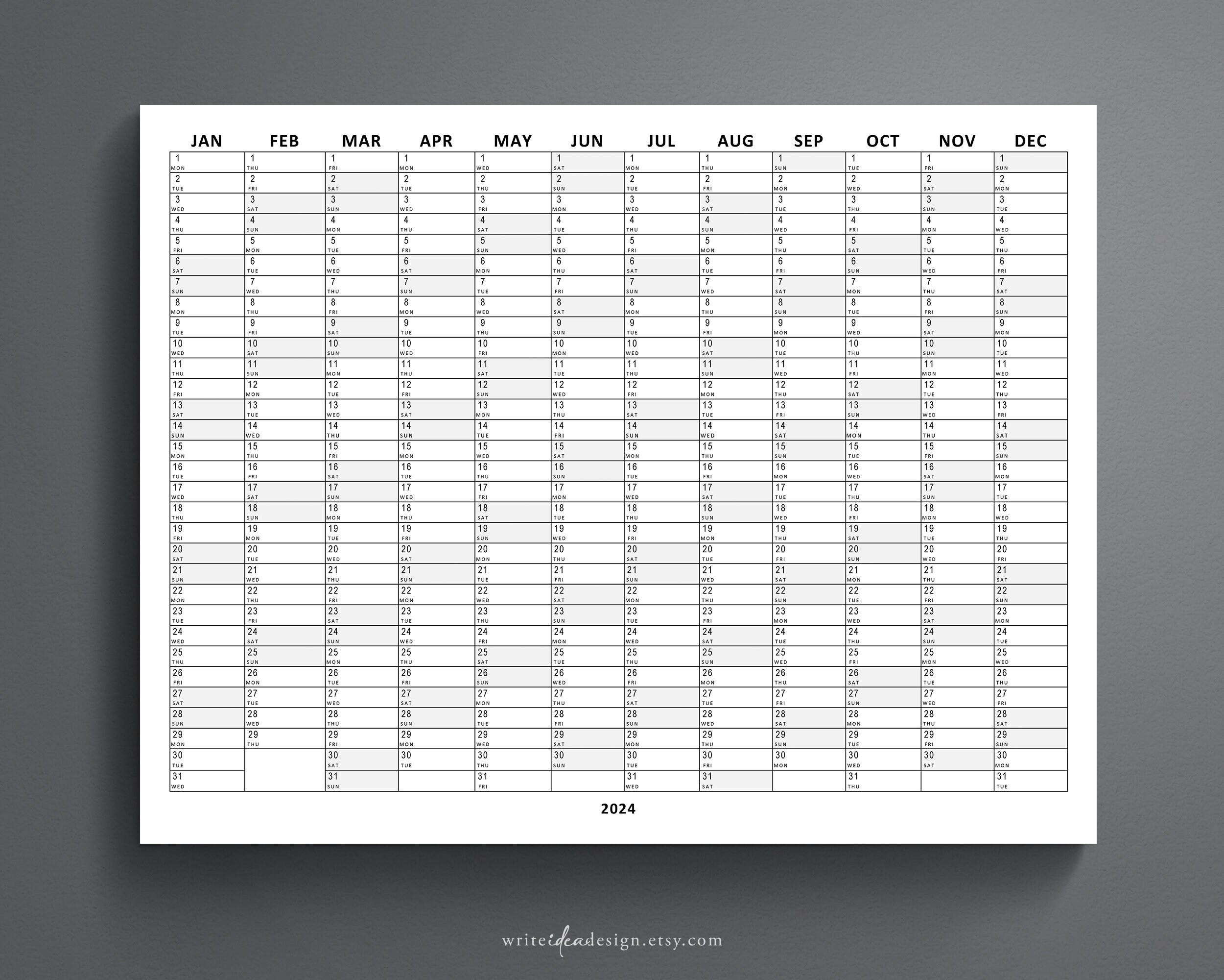 2025 & 2025 Year Planner on 1 Page. Yearly Planner. 365 Day Etsy