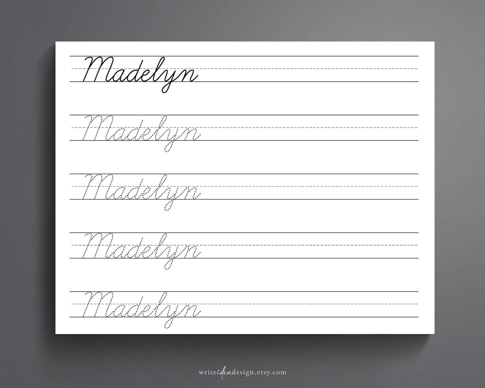 Personalized Cursive Name Tracing Sheet. Cursive Name Writing. Cursive ...