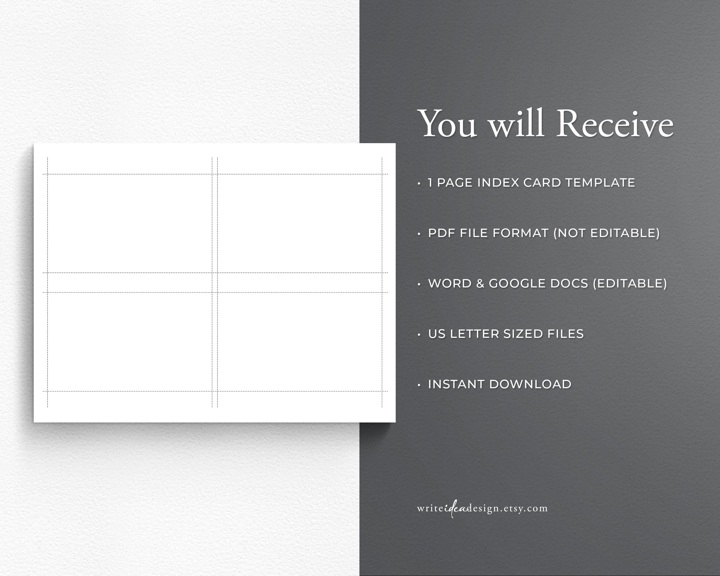 Index Card Rdf Printable 3x5 Index Card. Printable Note Cards. Printable Index Cards ...