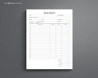 Printable Business Invoice Form: Simple & Easy (8.5x11 US Letter) (PDF)