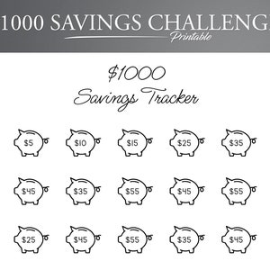 1000 Savings Challenge. 1000 Money Saving Challenge. 1000 Savings in 30 Days. Savings Tracker.