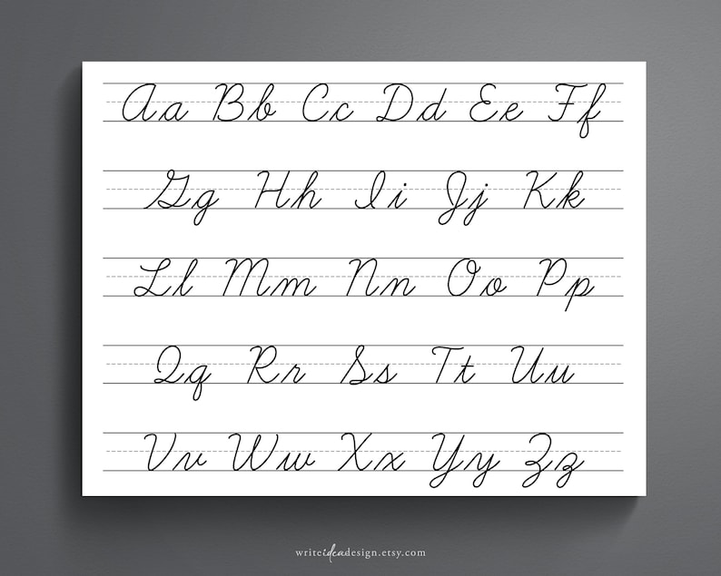 Cursive Alphabet Tracing Worksheet. Printable Trace the Cursive ...