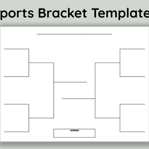 Sports Bracket Printable. 8, 16, 32 Team Bracket. Tournament Bracket. Blank Bracket. March Madness. Single Elimination.