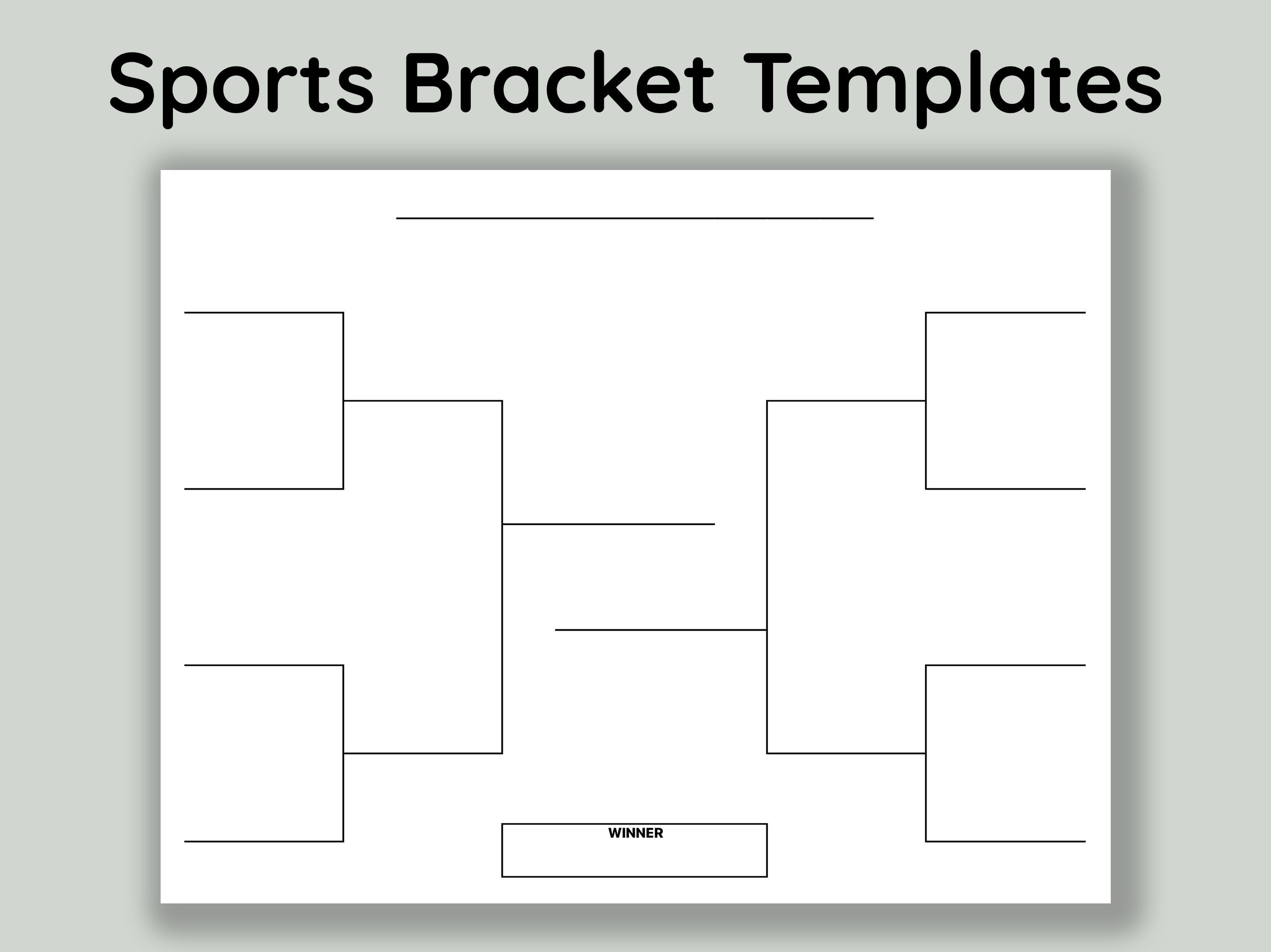 Sports Bracket Printable 8 16 32 Team Bracket Tournament Etsy