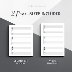 Kids Printable Piano Sheet Music for Letter/a4. Blank Sheet Music ...