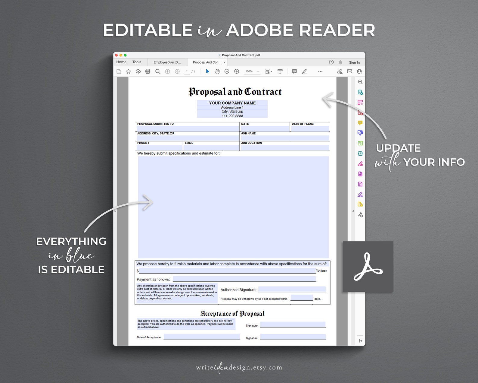 Contract Template. Pdf/google Docs/microsoft Word. Contract and ...