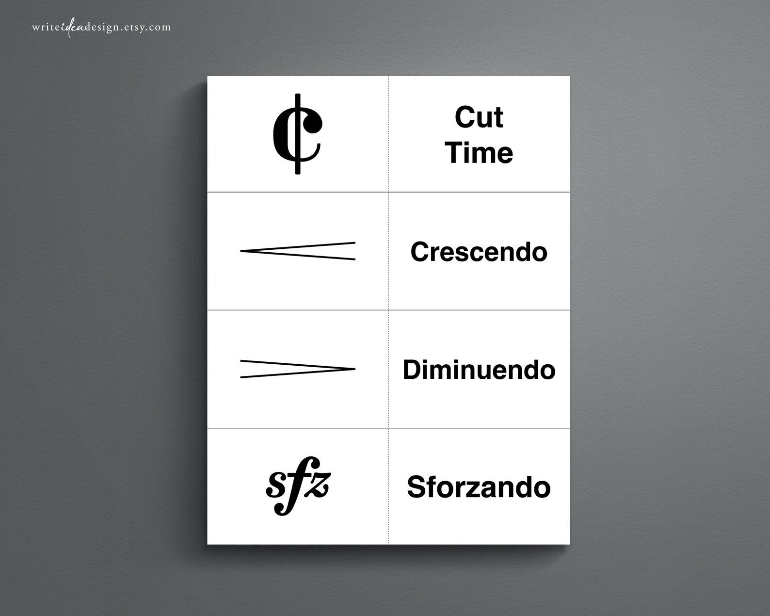 44 Printable Music Symbol Flash Cards for Learning Music - Etsy