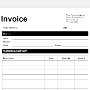 invoice template etsy