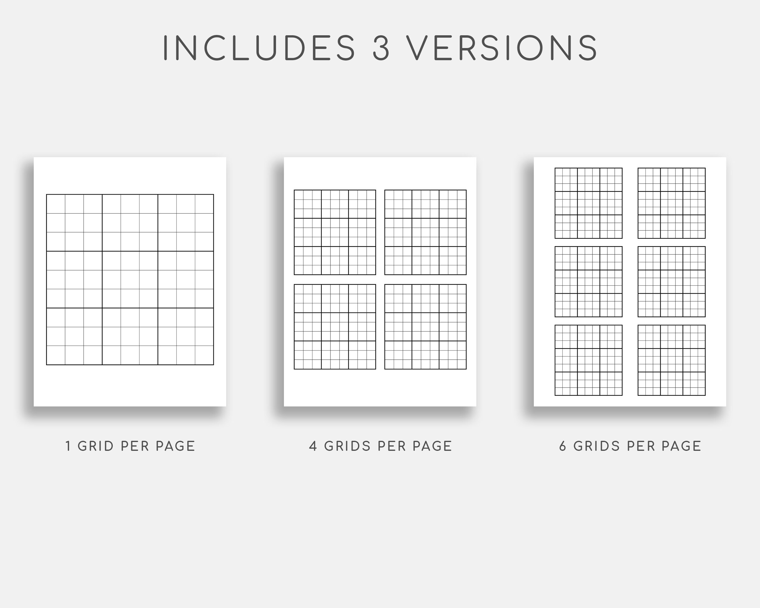 blank sudoku pages printable blank sudoku sudoku grid etsy