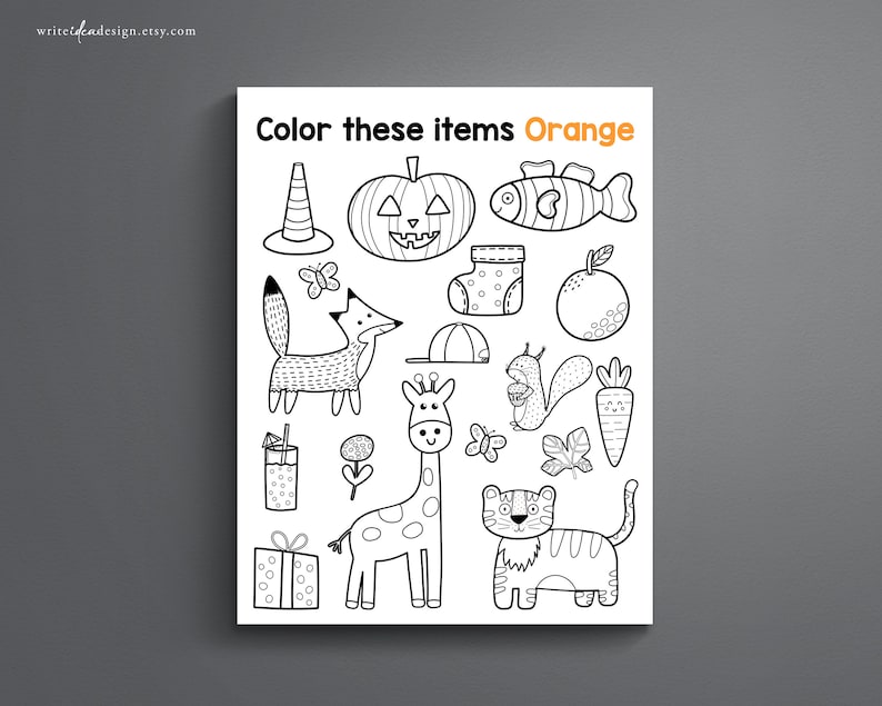 Learn Colors Printable: Kids Coloring Pages Set (digital Download) - Etsy