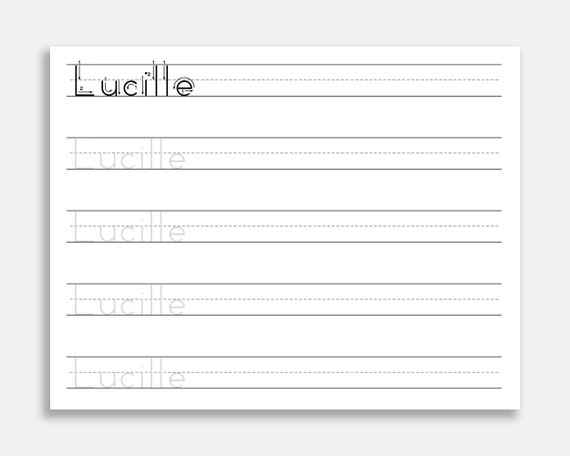 name tracing sheet name writing name worksheet learn to etsy uk
