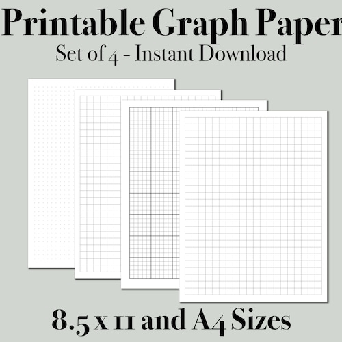 printable graph paper pdf dot grid paper bullet paper grid etsy