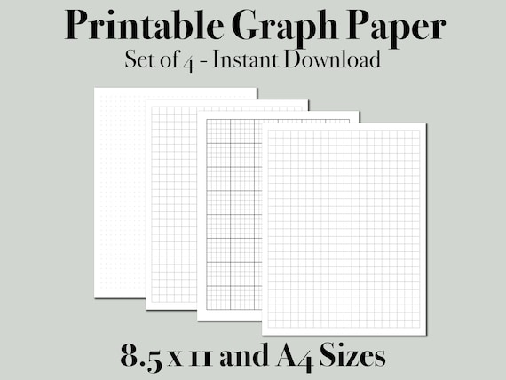 printable graph paper pdf dot grid paper bullet paper grid etsy