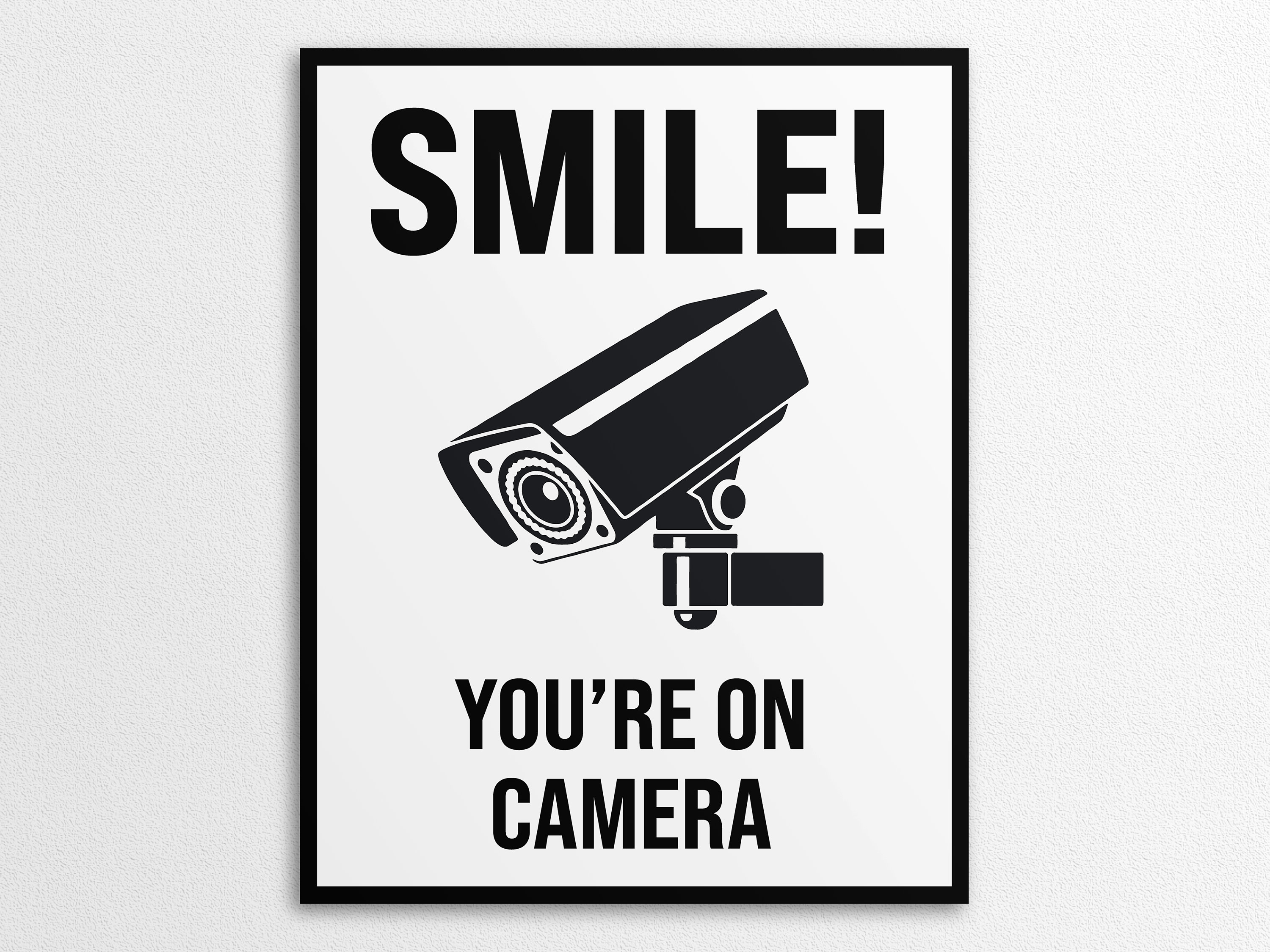 Smile You're On Camera Sign - 8x12 Inches With Grommets, English/Spanish Security
