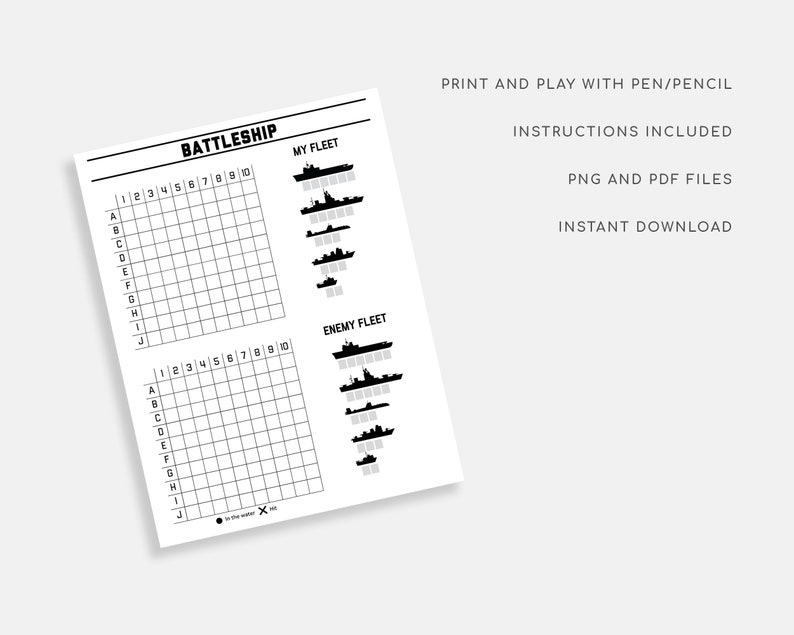 Printable Battleship Board