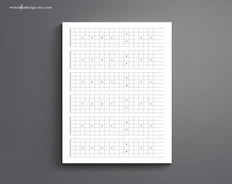 Printable Guitar Neck Diagram. Blank Guitar Fretboard. Blank Guitar Neck Chart. Guitar Chart. Blank Guitar Neck Diagram.