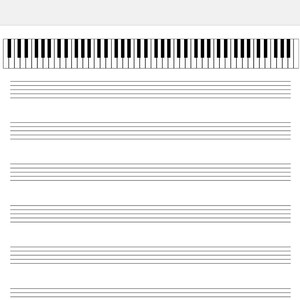 Printable Sheet Music With Piano for Letter/a4. Blank Sheet - Etsy