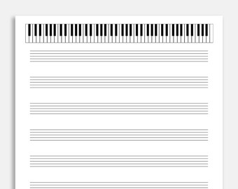 Lessons Blank Sheet Music Paper: Vintage Style Staff Music Manuscript Notebook for Students Practice /& Class Piano Man Design Teachers 12 Staves 8.5 x 11